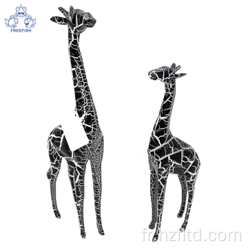 Set de 2 girafe Sculpture résine décoration de la maison